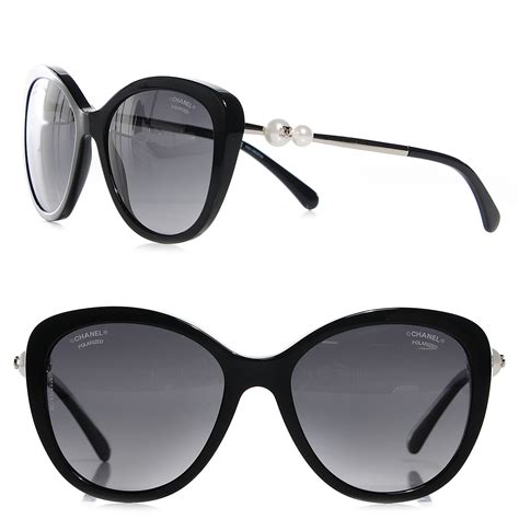 chanel polarized sunglasses with pearl|chanel sunglasses pearl on side.